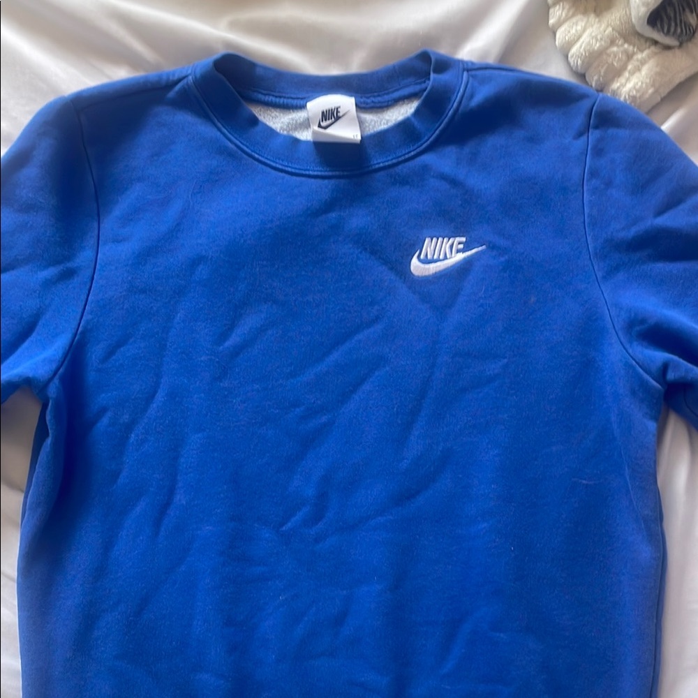 Nike Blue Sweatshirt with Iconic Swoosh Logo